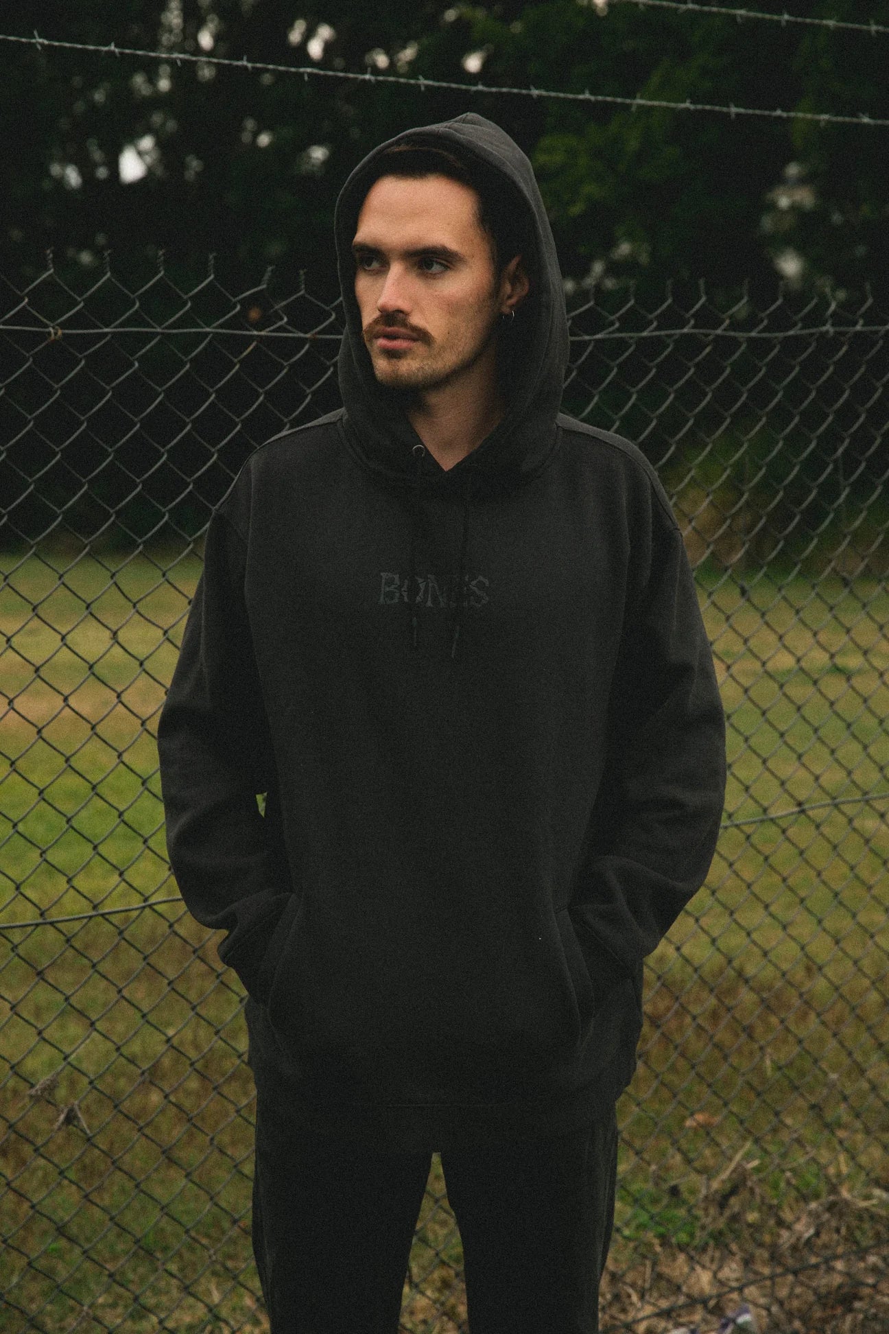 Bones Club Hoodie - Black on Black