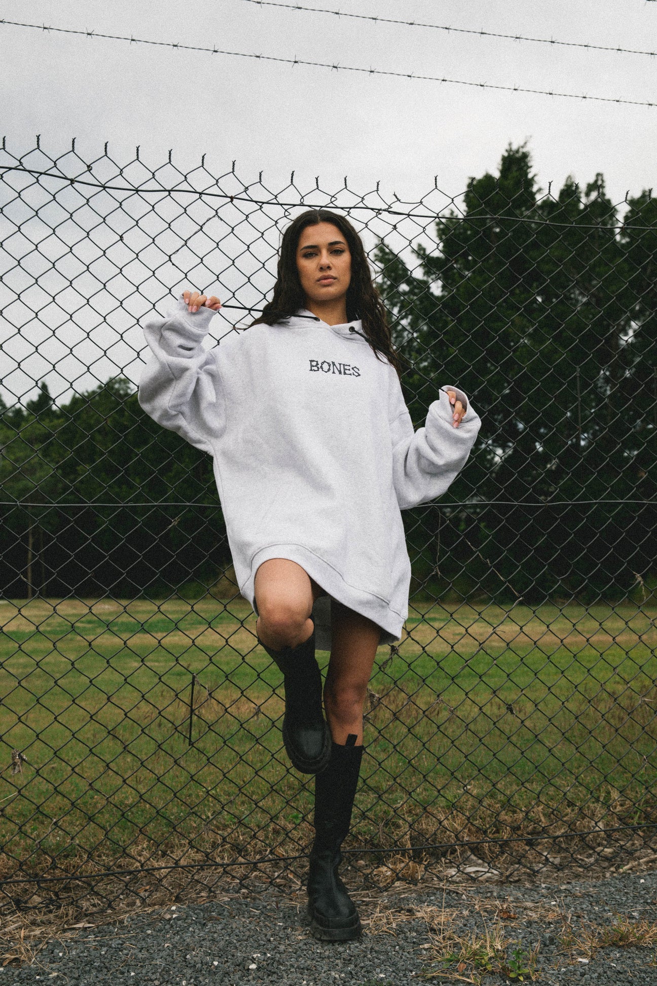 Bones Club Hoodie - Snow Marle