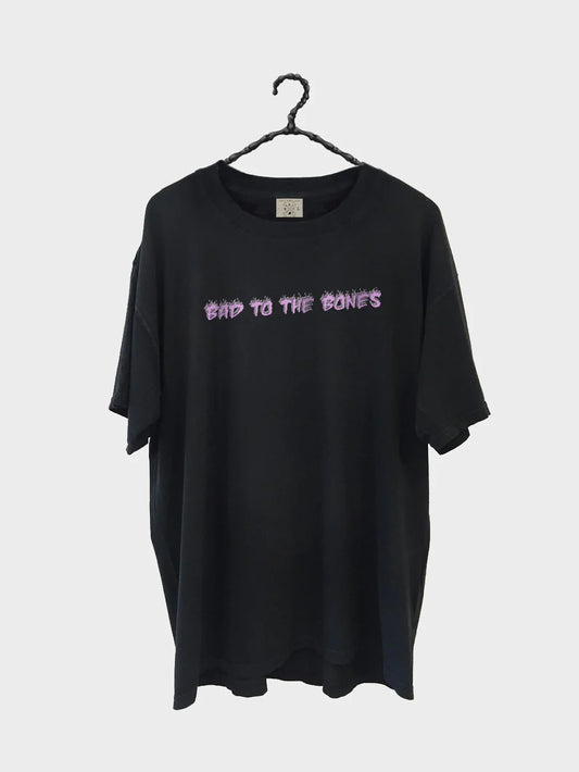 Purple Bad To The Bones Tee - Vintage Black