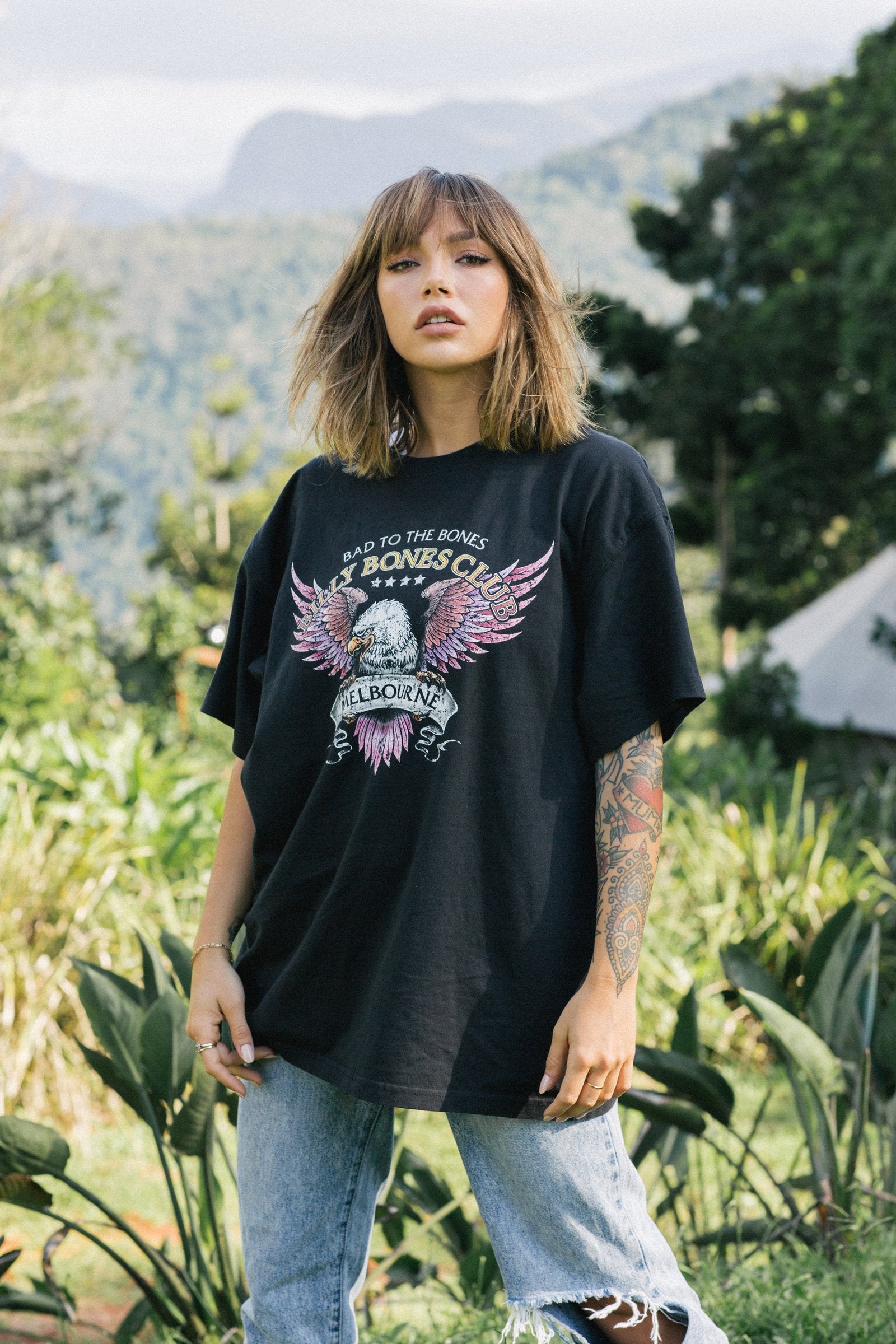 The Purple Eagle Tee - Vintage Black Billy Bones Club Tシャツ