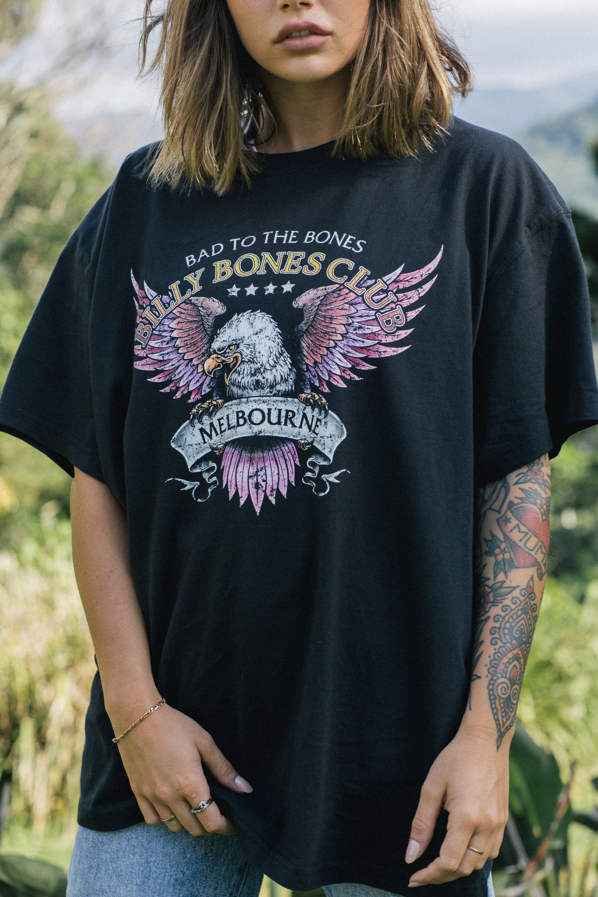 The Purple Eagle Tee - Vintage Black Billy Bones Club Tシャツ