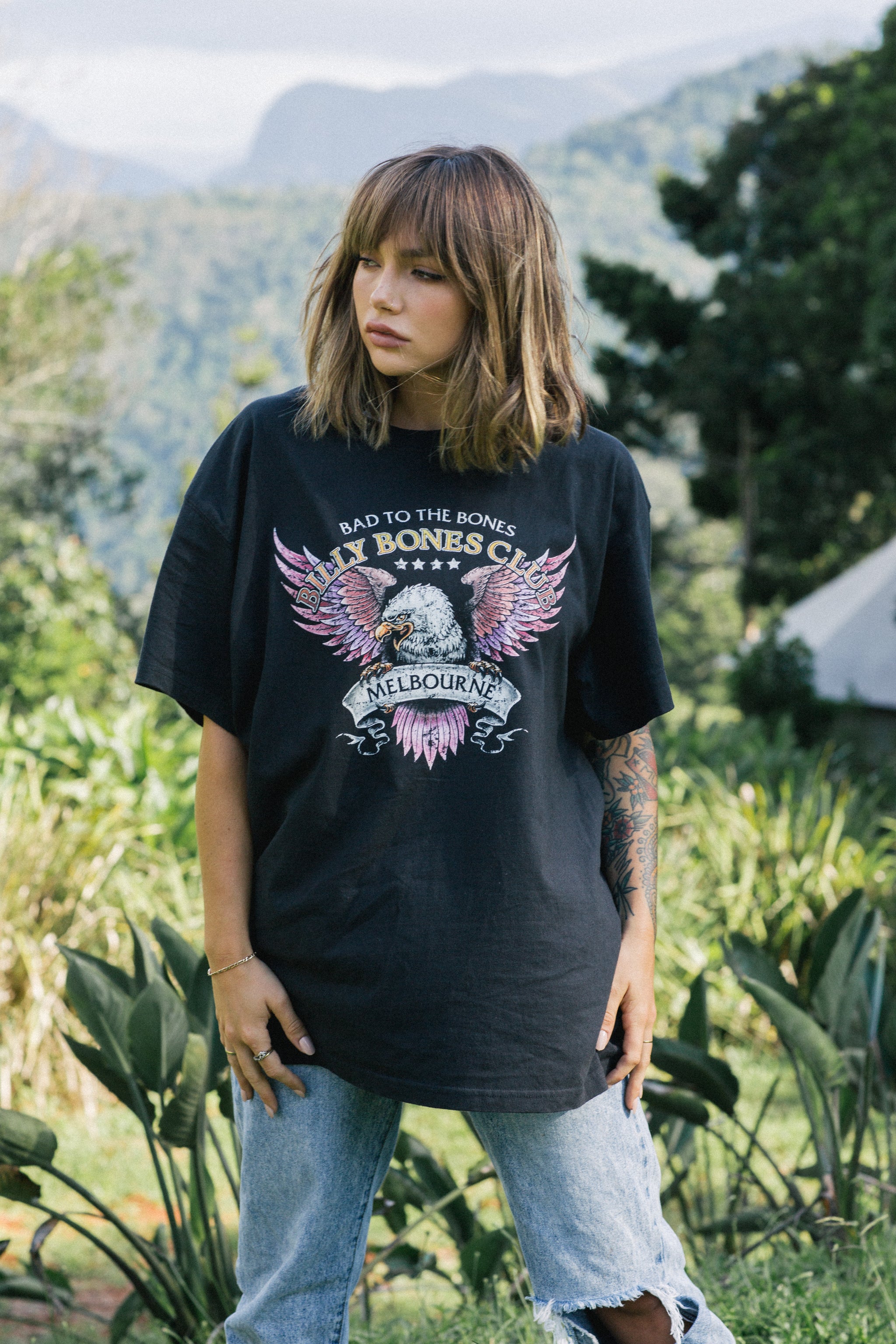 The Purple Eagle Tee - Vintage Black Billy Bones Club Tシャツ